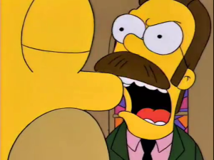 Ned Flanders Screams at Homer Simpson